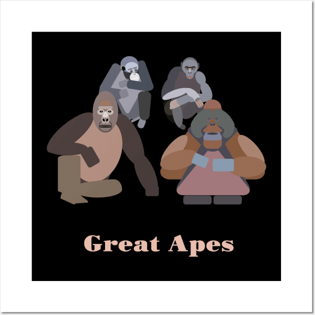 8ts The Great Apes Wall Art by kewlwolf8ts